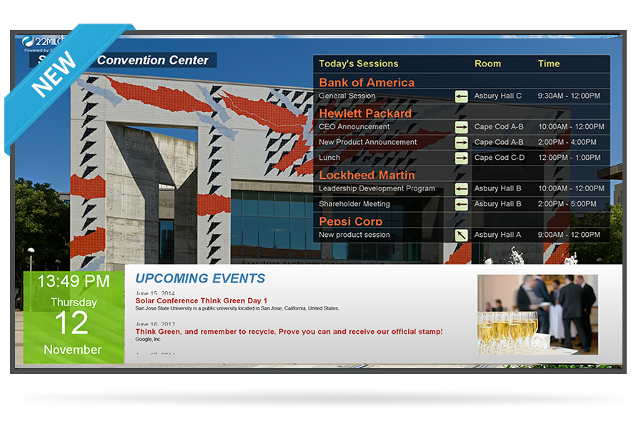 events and meeting digital signage
