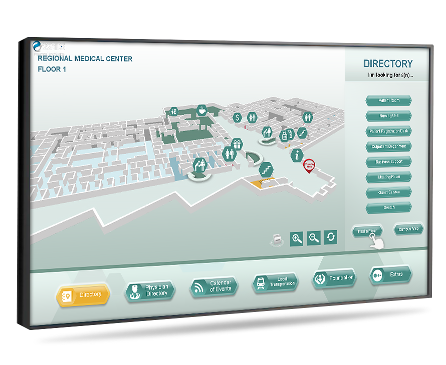 wayfinding digital signage for hospitals