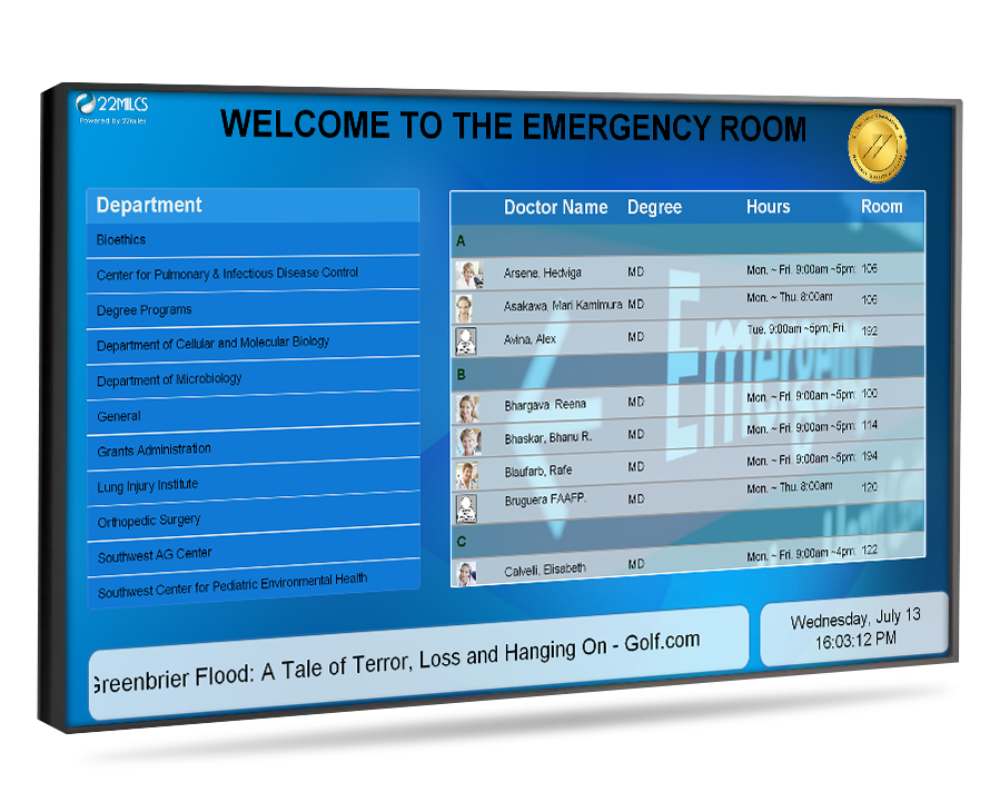 waiting room digital signage