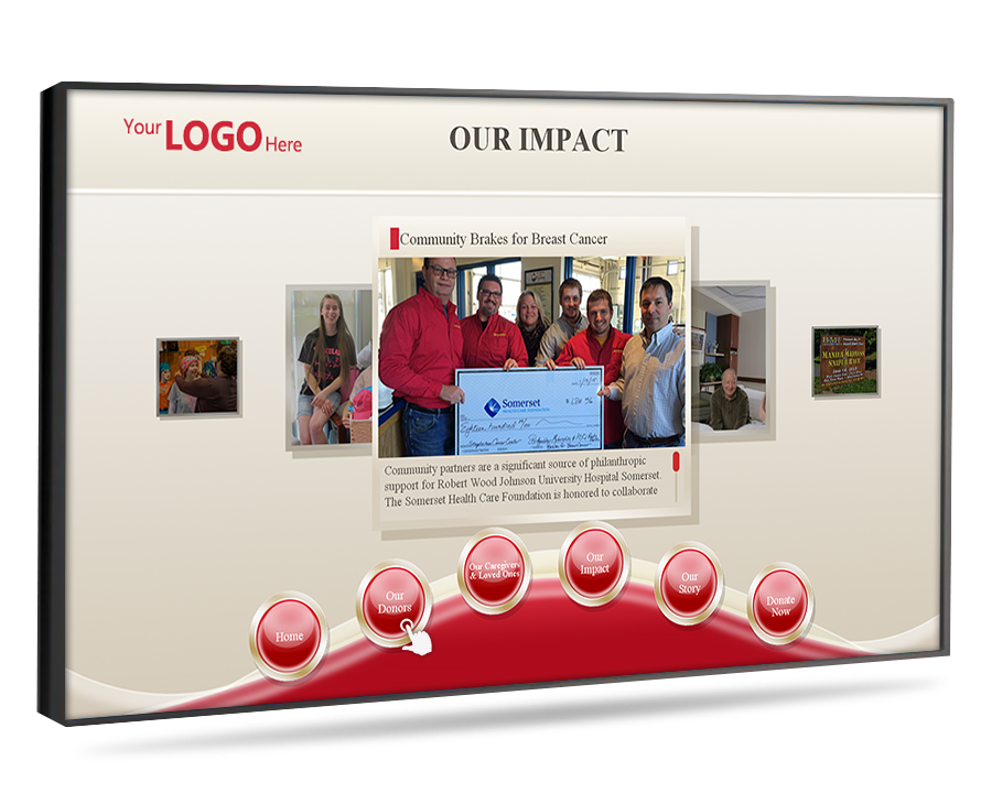 donor reconigition digital signage