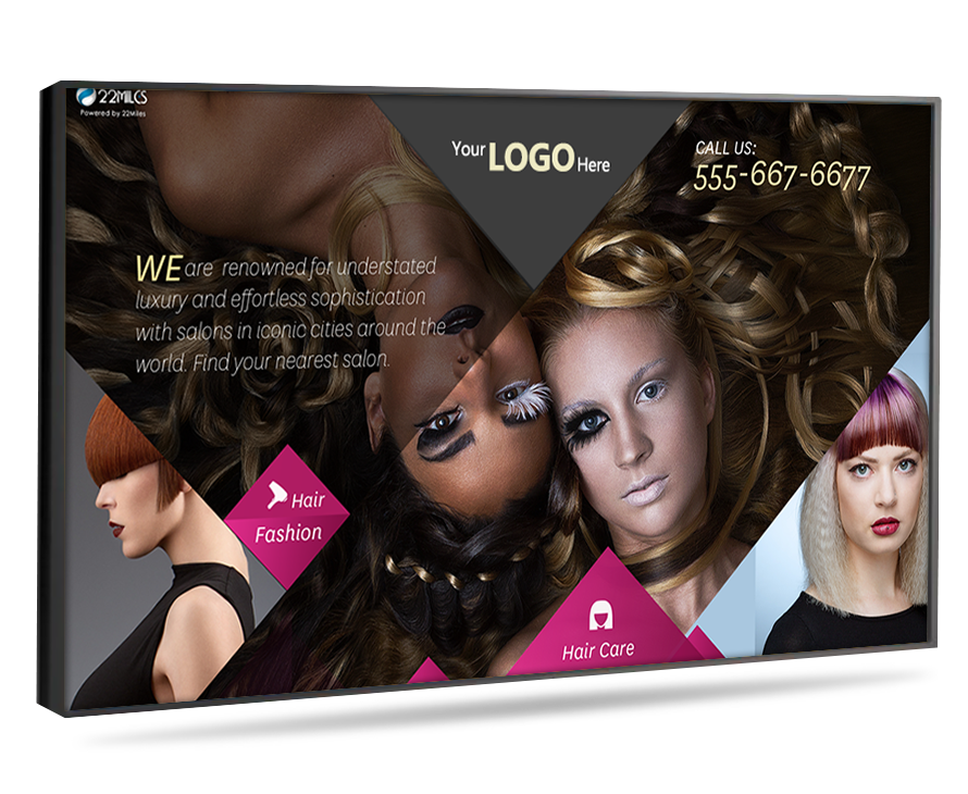 digital signage for hair salons