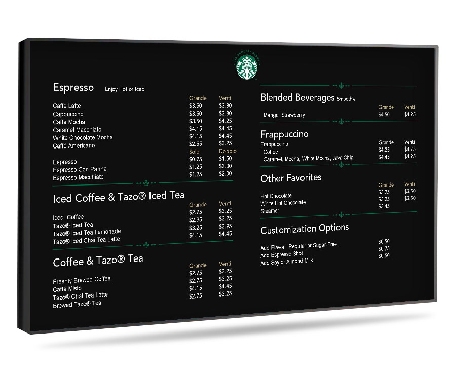 Digital Menu Boards ok4