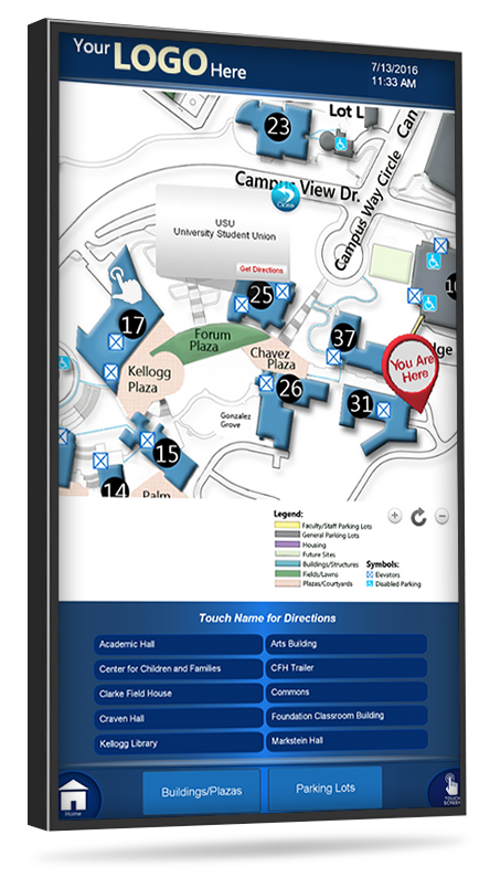 touchscreen digital directory