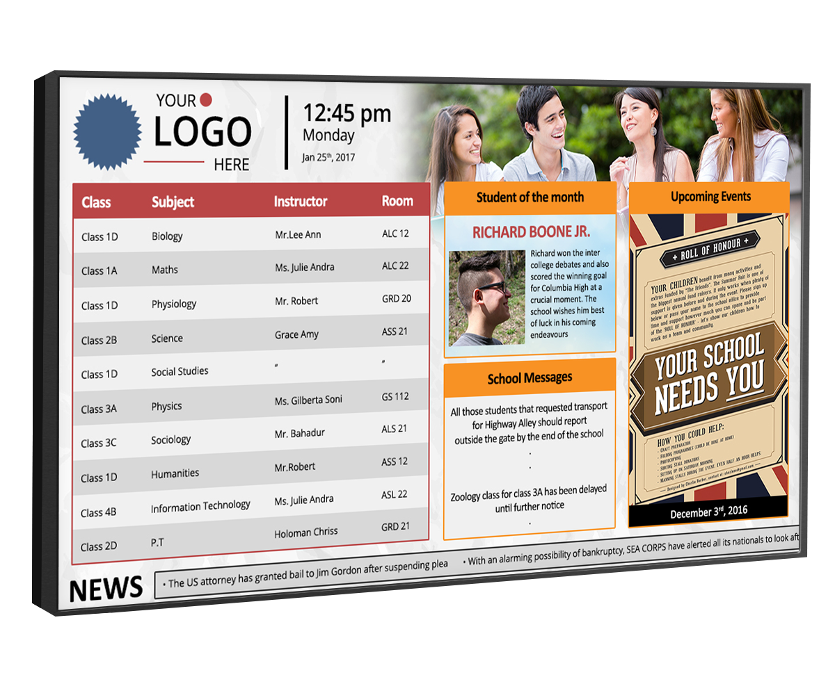 Digital Signage For College Campuses Digital Signage Touchscreen