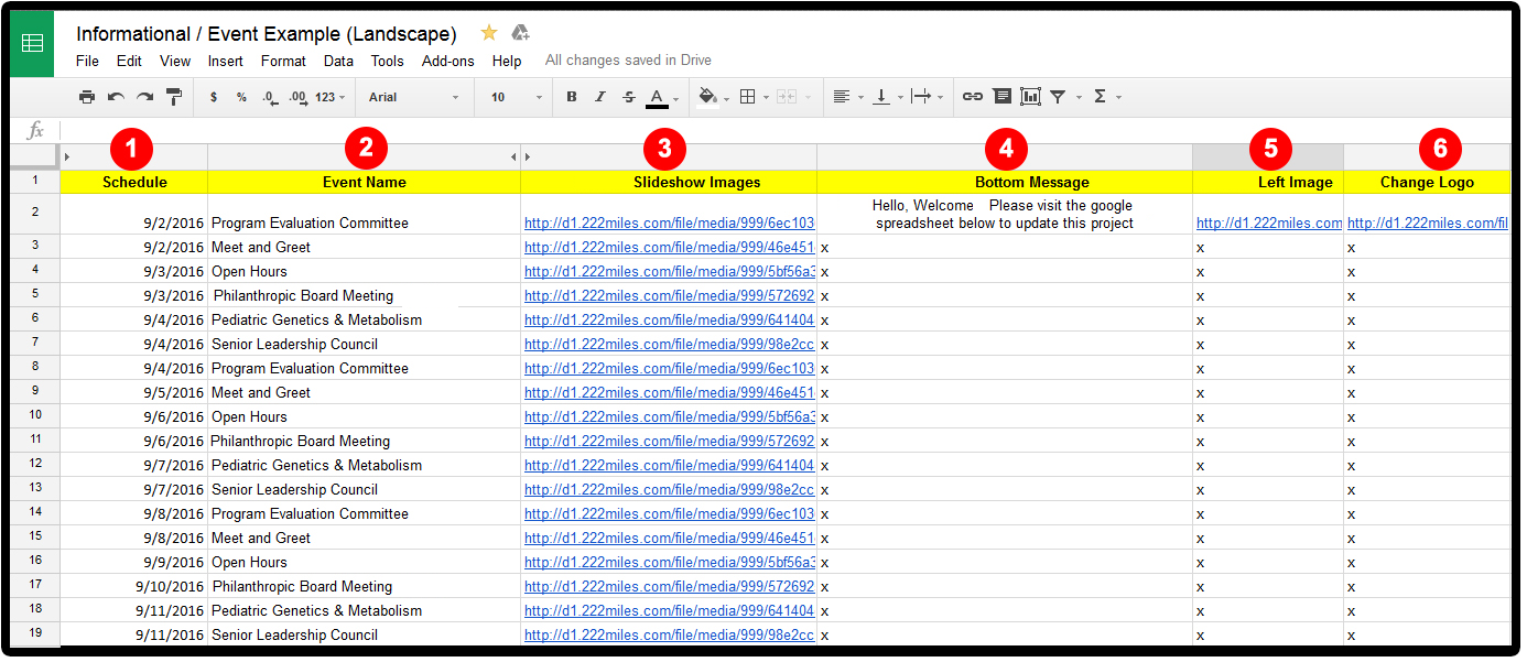 To edit a content zone simply make an update to the proper column featured in the Google Drive Spreadsheet we set-up for you.